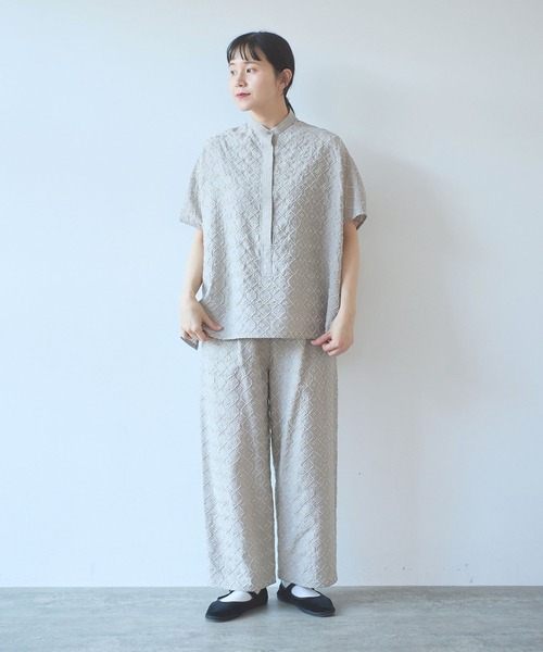 yuni パンツ 単色刺繍wide pettit pants レディース : ZOZOTOWN Yahoo