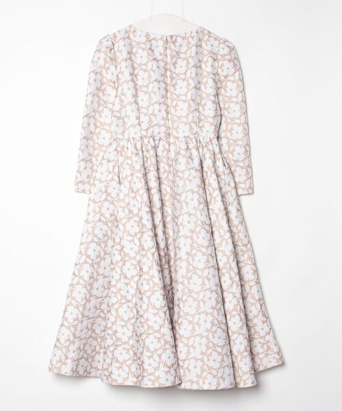 「SEVEN TEN」 花柄7分袖ワンピース X-SMALL ベージュ レディース_画像2