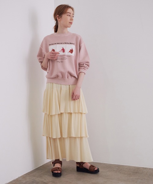 「MADEMOISELLE ROPE'」 フリルスカート 36 イエロー レディース_画像6