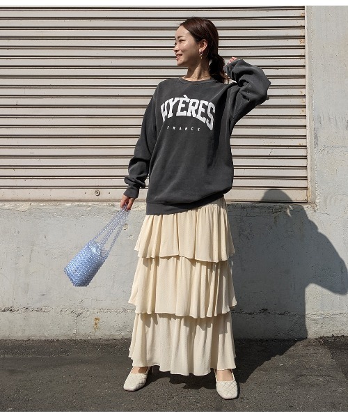 「MADEMOISELLE ROPE'」 フリルスカート 36 イエロー レディース_画像8