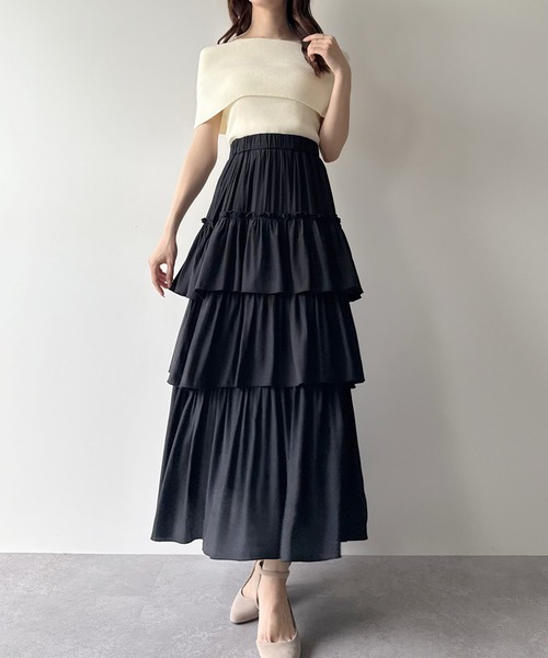 「mipiarl」 フリルスカート MEDIUM ホワイト レディース_画像2