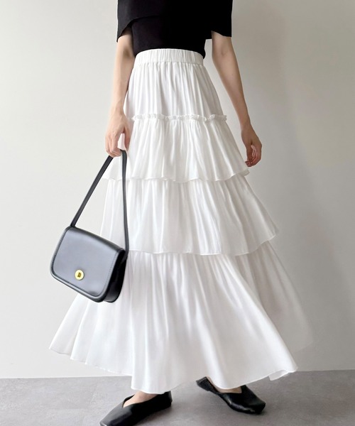 「mipiarl」 フリルスカート MEDIUM ホワイト レディース_画像7