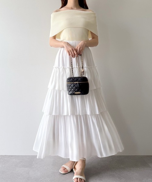 「mipiarl」 フリルスカート MEDIUM ホワイト レディース_画像9