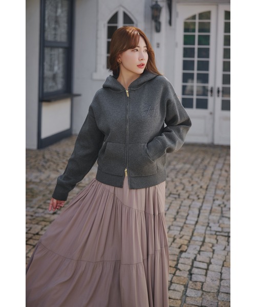 「Her lip to」 ニットカーディガン FREE グレー レディース_画像3