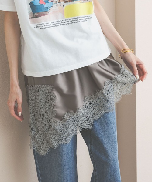 クリーム色 ウエストベルト ビスチェ GLOBAL WORK（グローバルワーク） 刺繍レースマルチビスチェベルト