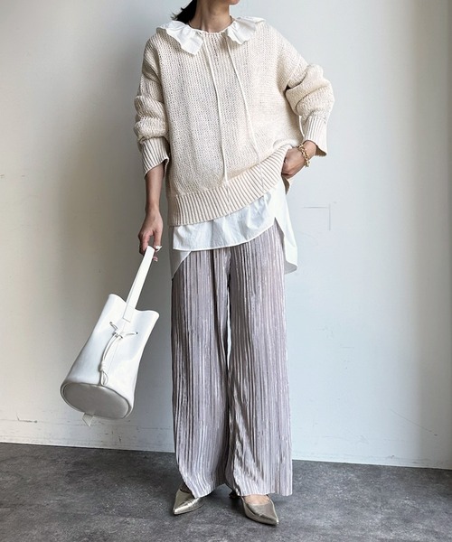 「DouDou」 長袖ニット FREE グレー レディース_画像2