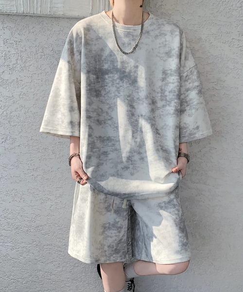 タイダイTシャツ＆ショートパンツSET 楽天市場】 パンツ セットアップ カットソー レディース 部屋着 大人