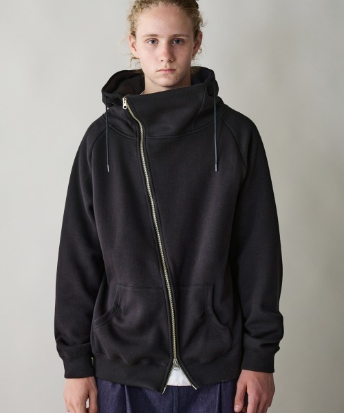 「rehacer」 ジップアップパーカー LARGE ブラック メンズの画像