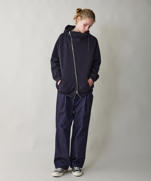 「rehacer」 ジップアップパーカー LARGE ブラック メンズの画像