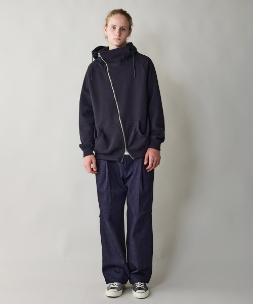 「rehacer」 ジップアップパーカー LARGE ブラック メンズの画像