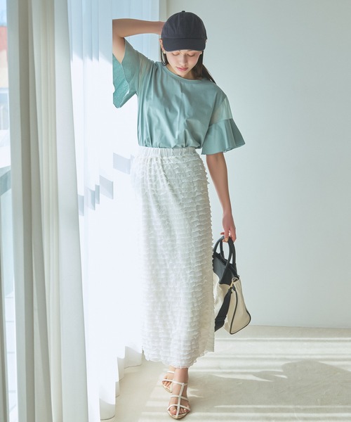 「mysty woman」 フリルスカート FREE オフホワイト レディース_画像4