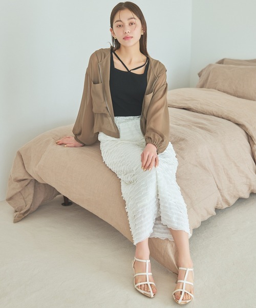 「mysty woman」 フリルスカート FREE オフホワイト レディース_画像5