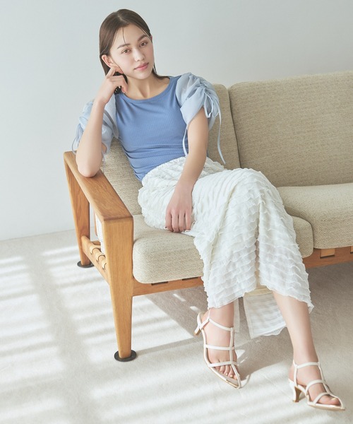 「mysty woman」 フリルスカート FREE オフホワイト レディース_画像6