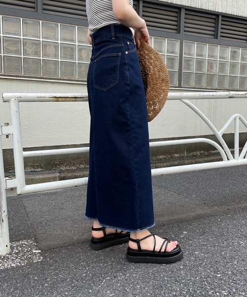 「Chico」 デニムスカート SMALL ネイビー レディース_画像6