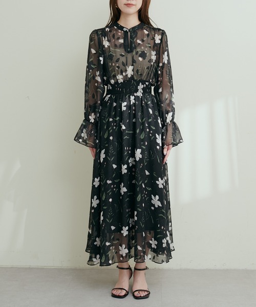 「natural couture」 長袖ワンピース FREE ブラック レディース_画像6