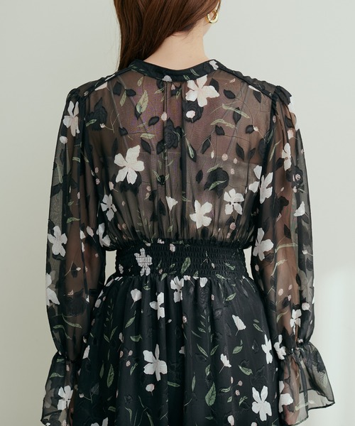 「natural couture」 長袖ワンピース FREE ブラック レディース_画像9