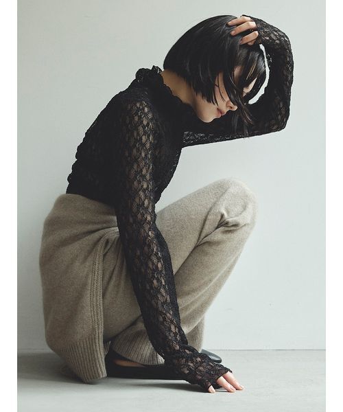 「MIESROHE」 イージーパンツ F イエロー レディース_画像6