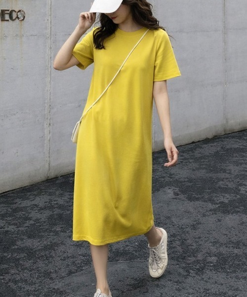 Sally Lunn ワンピース 半袖 着回し抜群ロングTシャツワンピース