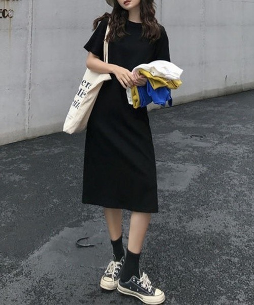 Sally Lunn ワンピース 半袖 着回し抜群ロングTシャツワンピース