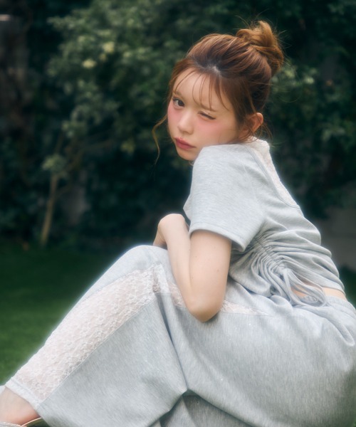 ワイドパンツ スウェットパンツ ジャージ サイドレースラメスウェットパンツ レディースの画像