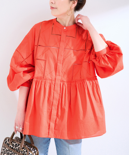 シャツ/ブラウス(長袖/七分) Merlette New York/SANT JOSEP BLOUSE red B.C STOCK（ベーセーストック） ブラウス シャツ 手洗い可 / 2WAY