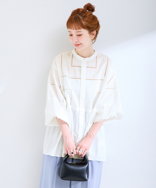 B.C STOCK（ベーセーストック） ブラウス シャツ 手洗い可 / 2WAY