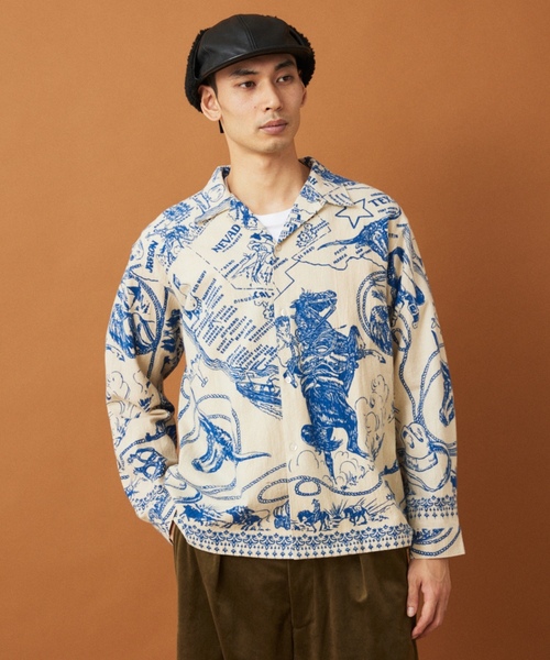 「BINDU」 長袖シャツ LARGE ベージュ系その他 メンズ_画像6