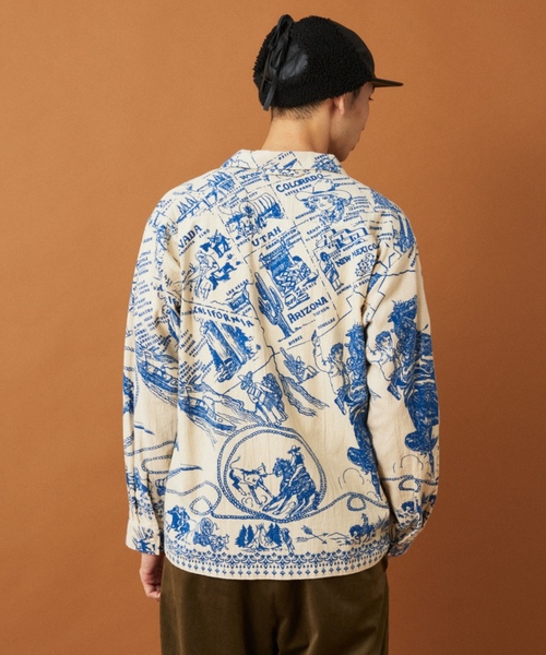 「BINDU」 長袖シャツ LARGE ベージュ系その他 メンズ_画像8