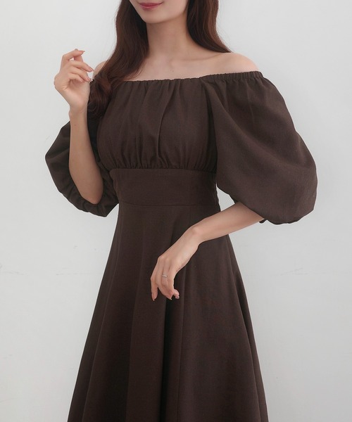「CENEA」 半袖ワンピース X-LARGE チャコール レディース_画像2