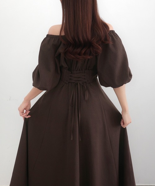 「CENEA」 半袖ワンピース X-LARGE チャコール レディース_画像3
