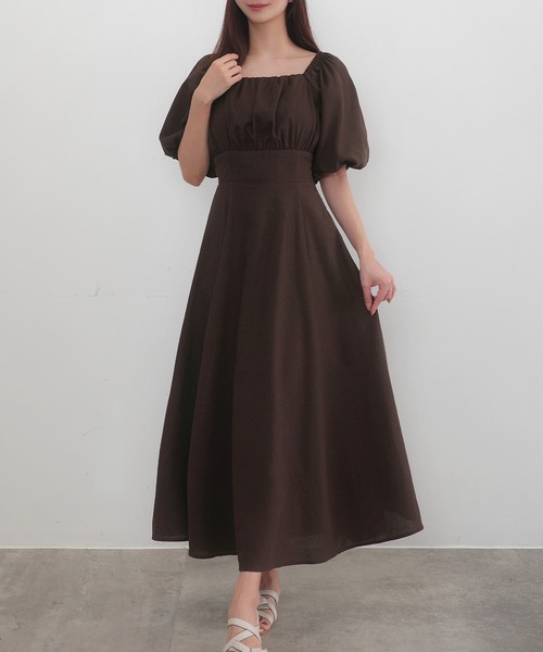 「CENEA」 半袖ワンピース X-LARGE チャコール レディース_画像4