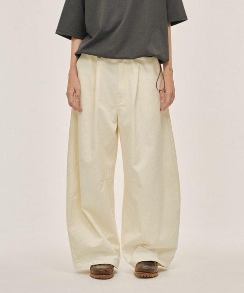 WETTEMPT ワイドパンツ スラックス 1 TUCK CURVE TWILL PANTS