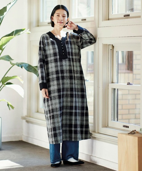 「Sunny clouds」 長袖ワンピース LARGE ブラック レディース_画像3