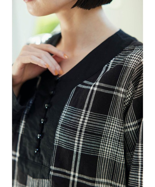 「Sunny clouds」 長袖ワンピース LARGE ブラック レディース_画像7