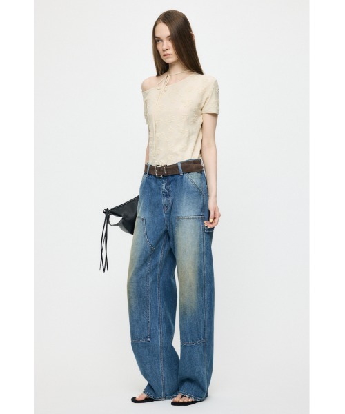 MOUSSY PAINTERWIDESTRAIGHT マウジーデニム　ストレート MOUSSY（マウジー） ワイドパンツ ジーンズ デニム デニムパンツ