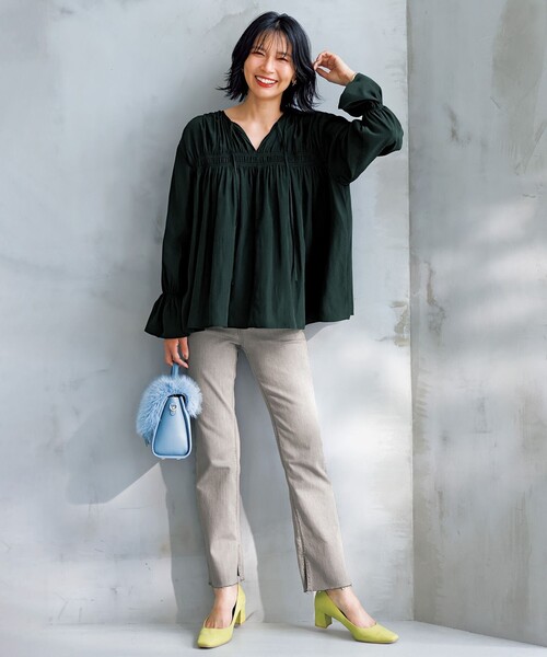 「UNFILO」 長袖ブラウス MEDIUM ブラック レディース_画像5