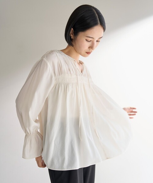「UNFILO」 長袖ブラウス MEDIUM ブラック レディース_画像6