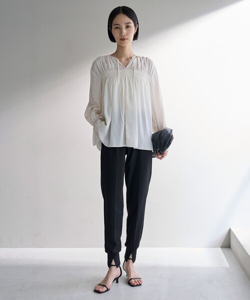 「UNFILO」 長袖ブラウス MEDIUM ブラック レディース_画像8