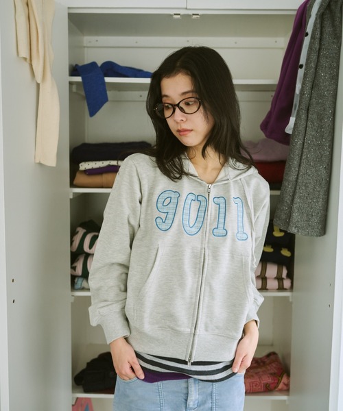 「common gull products.」 ジップアップパーカー SMALL ライトブルー レディース_画像5