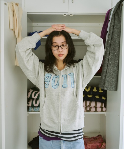 「common gull products.」 ジップアップパーカー SMALL ライトブルー レディース_画像6