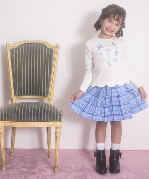 mezzo piano スカート チェックプリーツスカパン キッズ 子供服 女の子