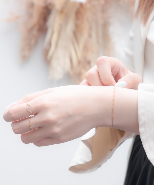 BLOOM K10 YG/WG ブレスレット バイカラー BLOOM（ブルーム） ブレスレット K10 イエローゴールド ブレスレット