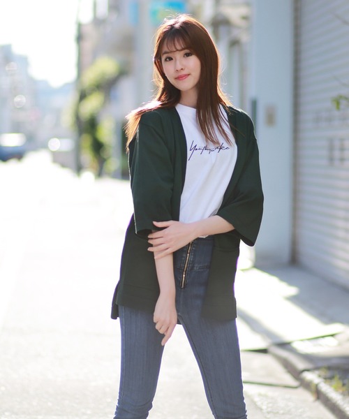 WESTSEA カーディガン WEB限定 接触冷感 5分袖 サマーニット