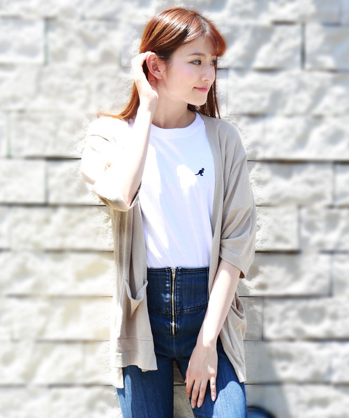 WESTSEA カーディガン WEB限定 接触冷感 5分袖 サマーニット