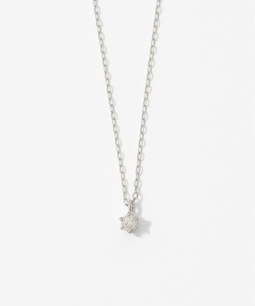 ネックレス PT900 1粒ダイヤモンド ネックレス 0.05ct レディースの画像
