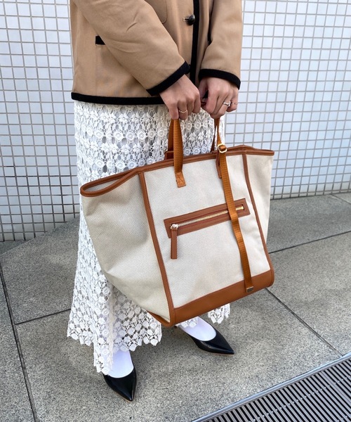 SOLPRESA トートバッグ ○バイカラー大容量＆軽量 キャンバス