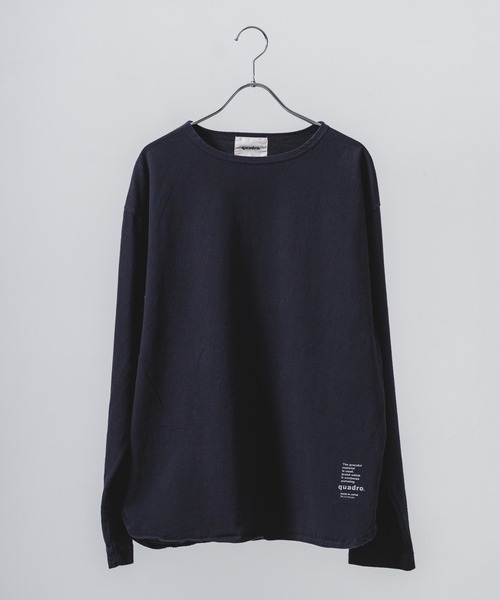 quadro tシャツ 14/1エメラルド天竺ドロップショルダークルーネック 