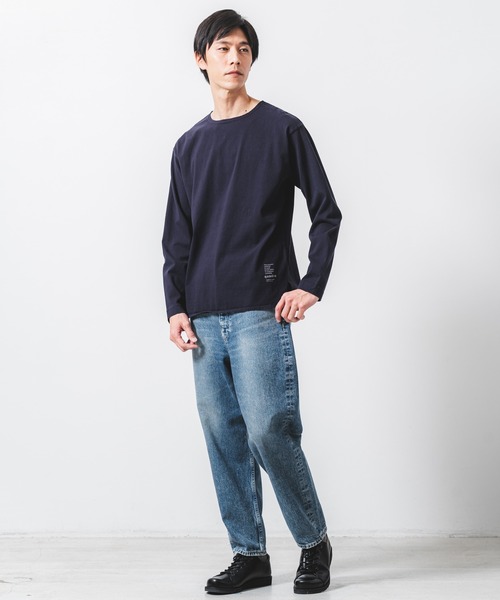 quadro tシャツ 14/1エメラルド天竺ドロップショルダークルーネック 