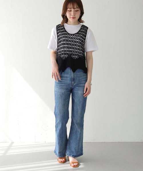 HER CLOSET ベスト ジレ 「shemoshelly」WEB限定クロシェベスト