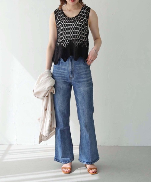 ✴︎ぴか✴︎着用数回⭐︎Theory⭐︎ベスト ジレ HER CLOSET ベスト ジレ 「shemoshelly」WEB限定クロシェベスト
